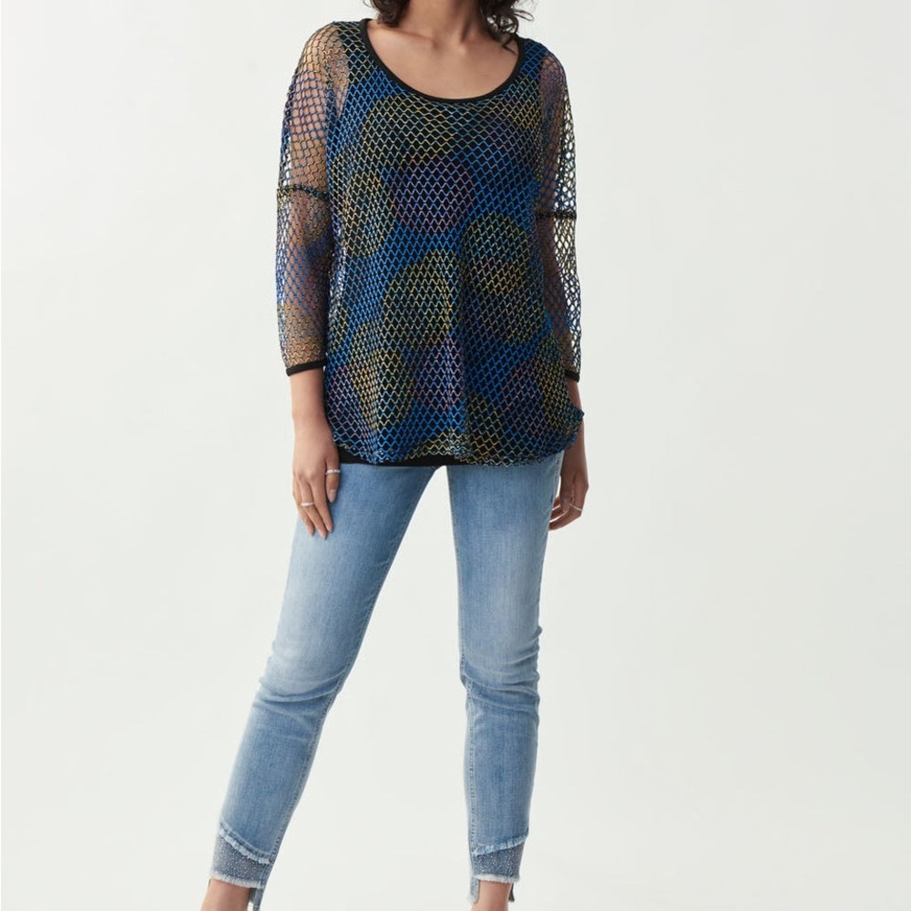 Joseph Ribkoff Multicolor Mesh Blouse